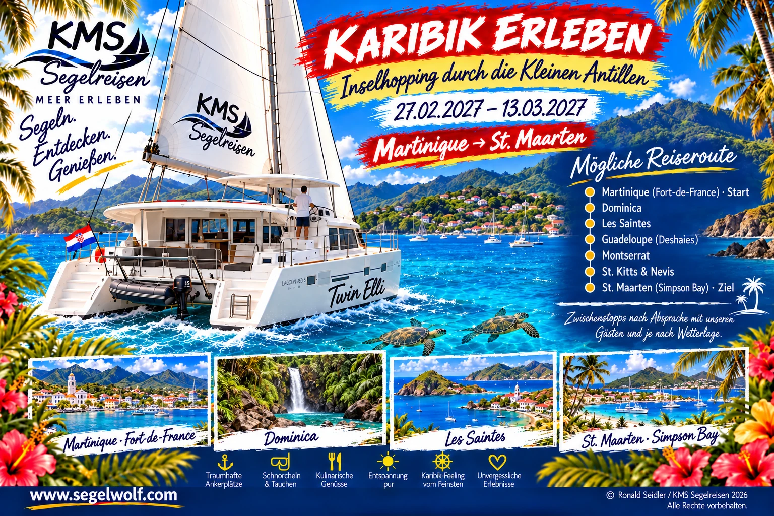 KMS-Törnmotiv: Martinique nach St. Maarten, 27. Februar–13. März 2027